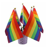 100x Small Rainbow Pride Flags Suitable For Gay, Lesbian & LGBT ¡§C 14x21cm Mini Hand Waving Flags