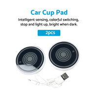 2x Cup Pad LED Lights Cover Interior Decoration Lamp 7 Colors Suitable for Unive