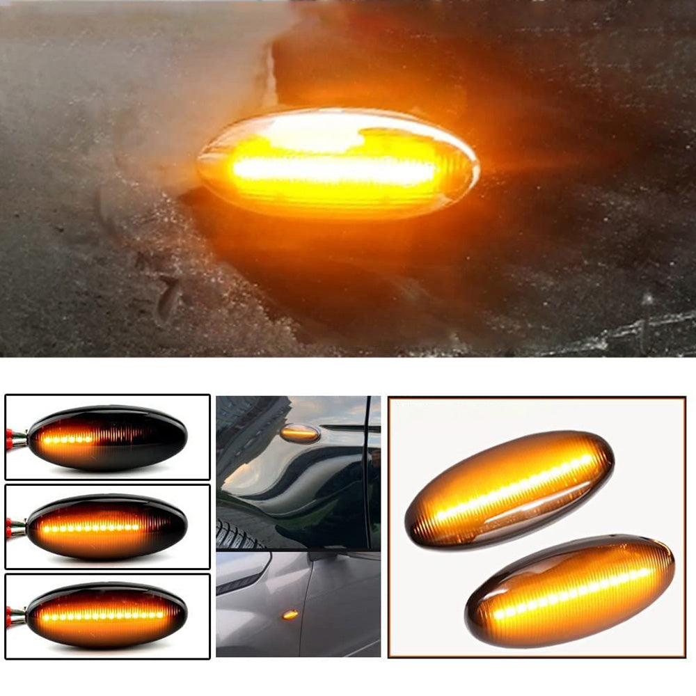 2x Dynamic Side Light Turn Signal Indicator Suitable For Nissan Navara D22 / NP300