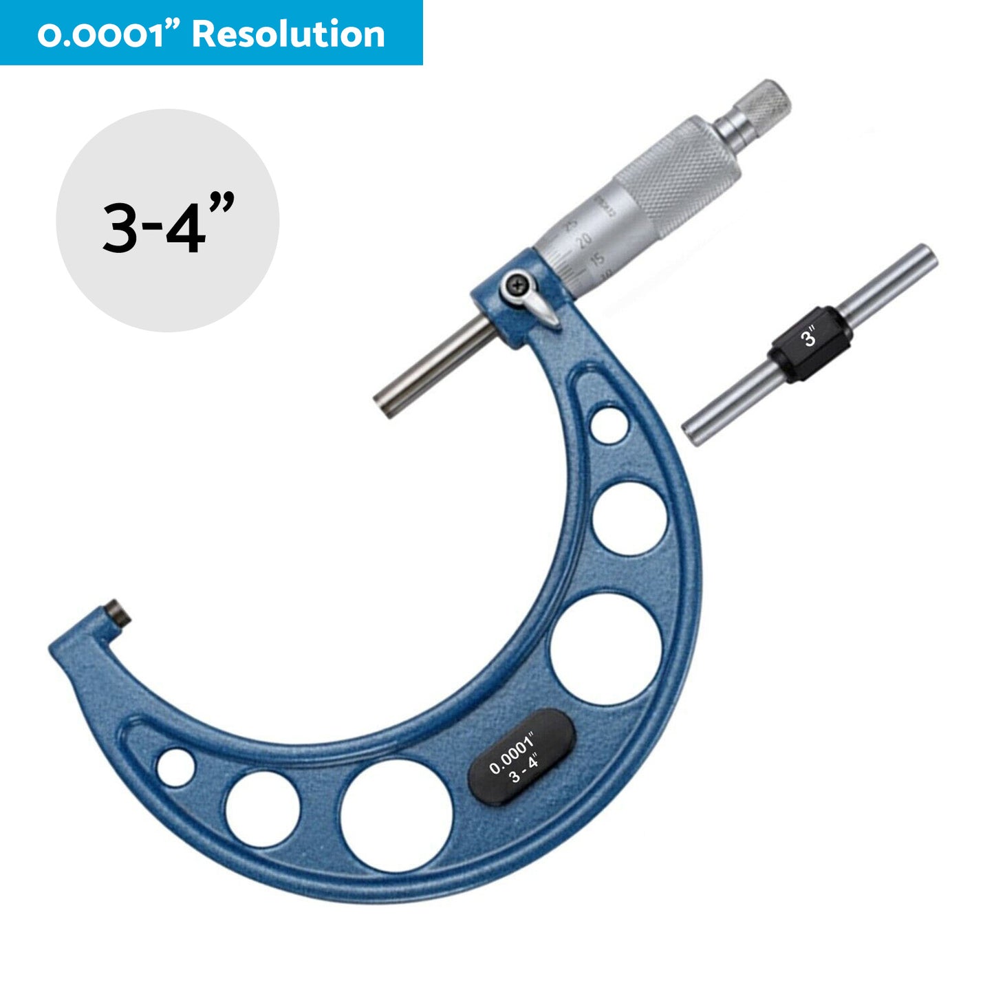 Outside Micrometer Set 0-4 inch With Calibration Standards and Wrench Accuracy Tool
