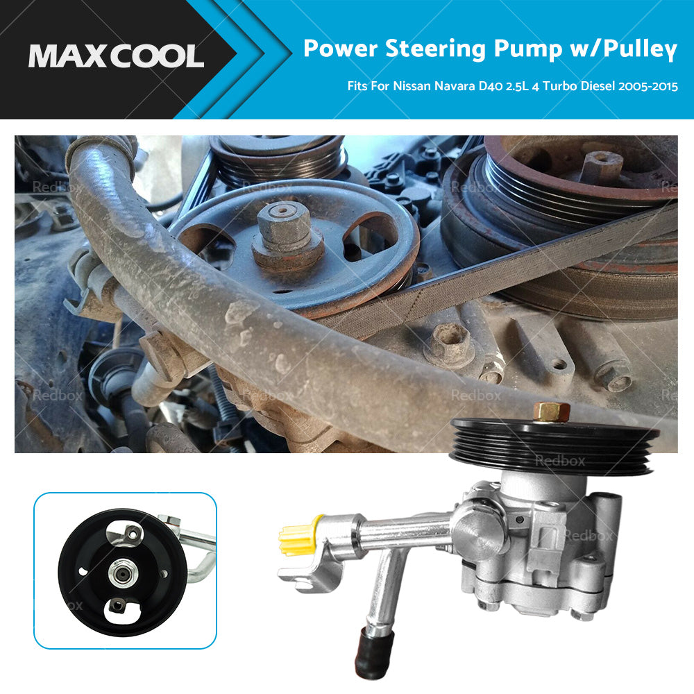 Power Steering Pump w or Pulley Fit For Nissan Navara D40 2. 5 4cyl Diesel 2005-2015
