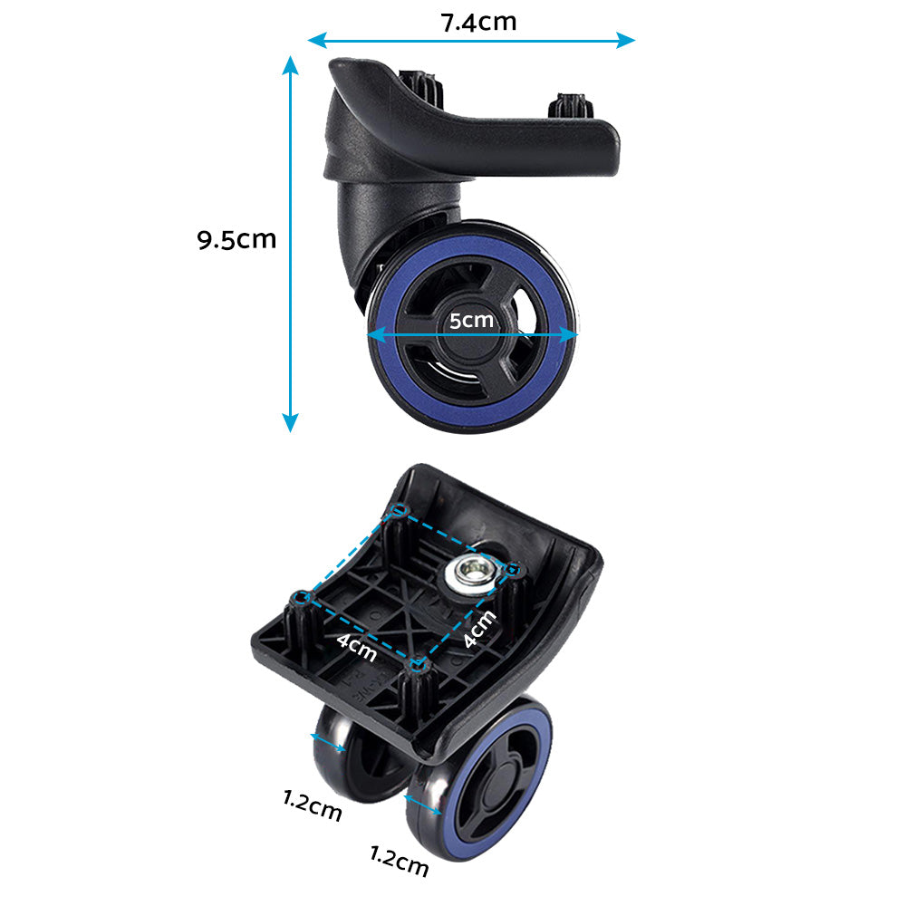 4x Luggage Wheels Replacement 360?? Silent Spinner Suitable For Travel Suitcase Trolley Case