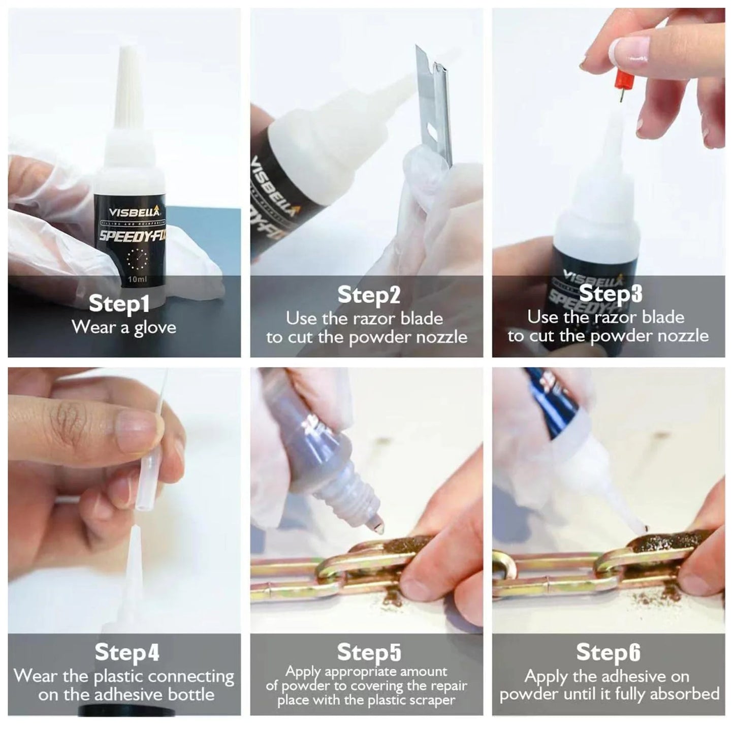 Strong Powder Adhesive Repair Kit ¡§C 7s Quick Bonding Glue for Multi-Surface Fixing