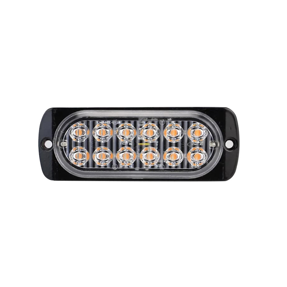 12 LED Strobe Light Emergency Warning Beacon White Amber 12V/24V