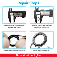 Ceramic Fishing Rod Guide Rings Repair Kit 160PCS 3.7mm-30mm Wear-Resistant