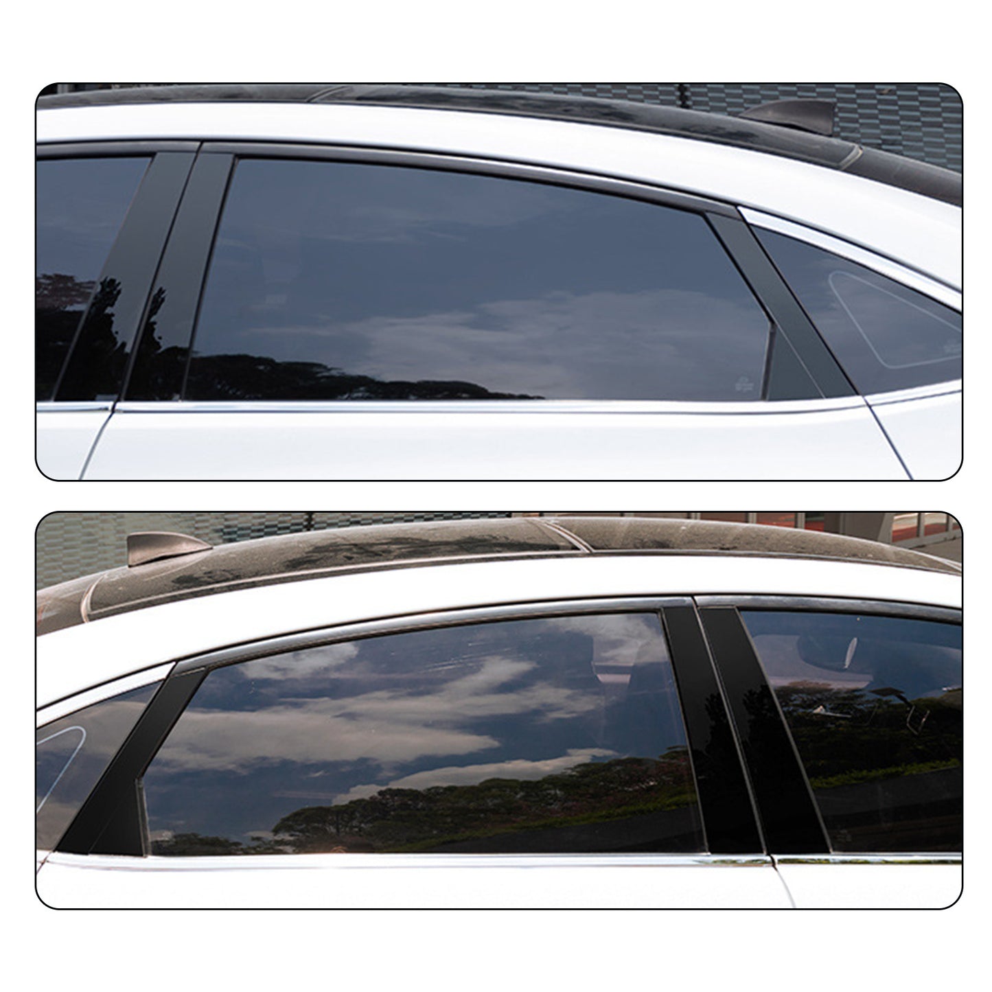 8x Black Pillar Post Cover Trims Suitable For Honda Civic Sedan 2012-2015