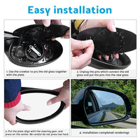 Right Side Mirror Glass with Back Plate Suitable For Toyota Yaris 2012-2019