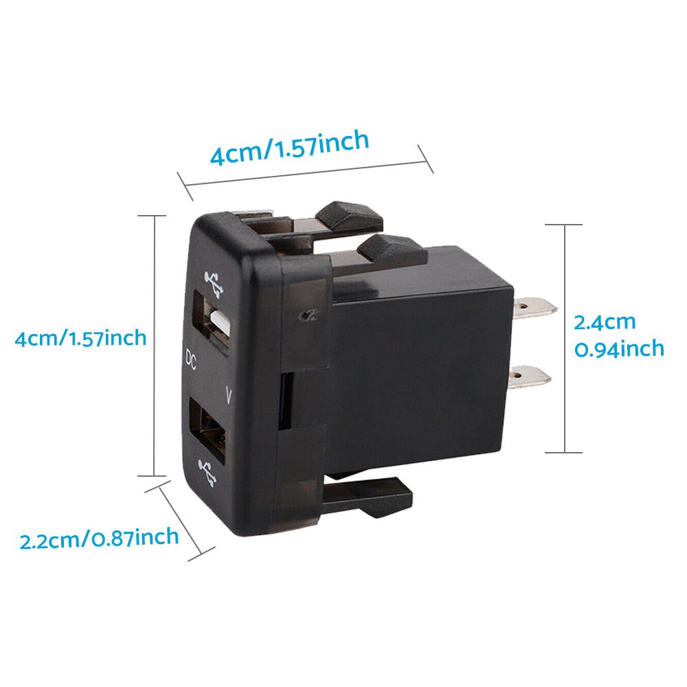 Dual USB Car Charger Socket 4.2A With Voltmeter Display Adapter Suitable For Toyota