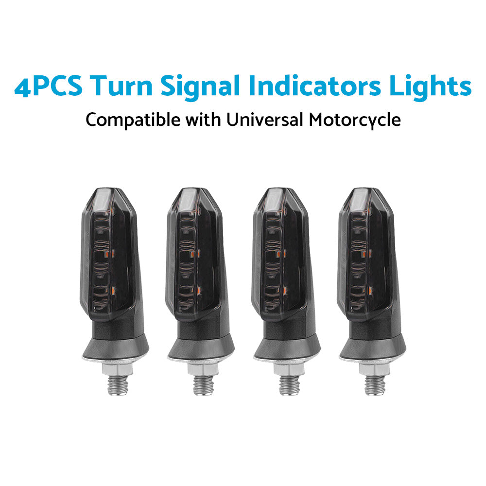 4x Motorcycle LED Turn Signal Indicators Suitable For Bikes ¡§C Amber, Universal Fitment
