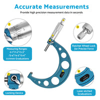6x Precision Outside Micrometers 0-150mm Suitable For Machinist ¡§C Carbide 0.01mm
