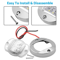 4x Round LED Marine Boat Cabin & Deck Courtesy Lights Suitable For Walkway ¡§C White Stern Light