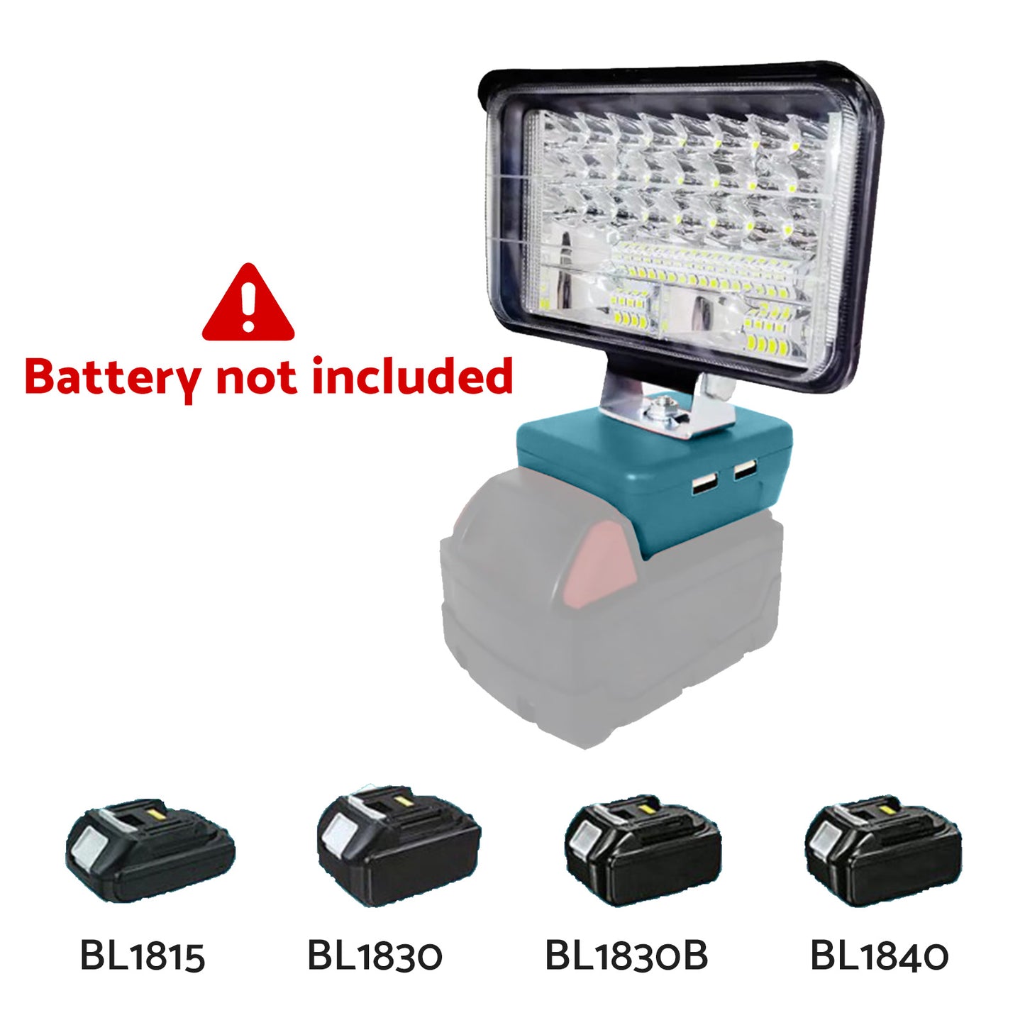 8in LED Work Light Suitable For Makita 18V Li-Ion Battery Workshop Flashlight