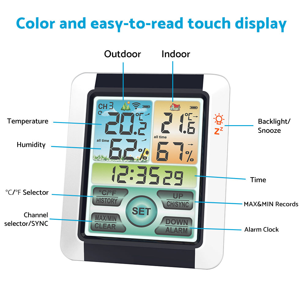 Hygrometer Thermometer Digital Temperature Humidity Meter LCD Display Wireless