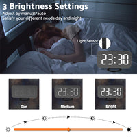 Digital Alarm Clock with Mirror LED Display Suitable For Wall & Bedroom, Snooze Function, Dim Mode