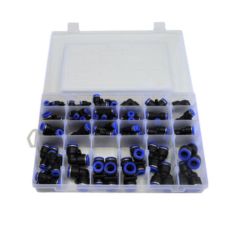 compare product 60x Pneumatic Push-In Air Line Hose Joiner Grab Kit Assortment Connect Fittings