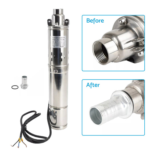 3in Deep Well Solar Bore Pump Suitable for 48V 750W Submersible MPPT Screw Pump