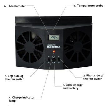 compare product Solar Powered Car Cooling Fan Cooler Auto Window Air Vent Exhaust Ventilation