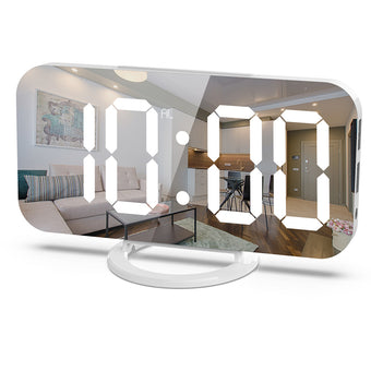 compare product Digital Alarm Clock with Mirror LED Display Suitable For Wall & Bedroom, Snooze Function, Dim Mode