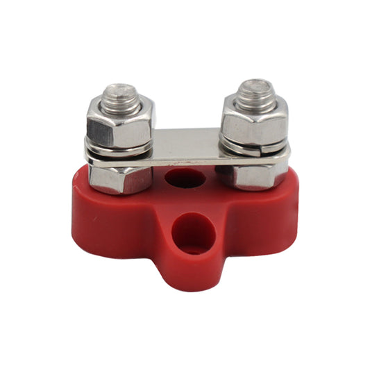 1x Bus Bar M8-M8 2 Post 12V-24V Terminal Block Positive Distribution 150A Red