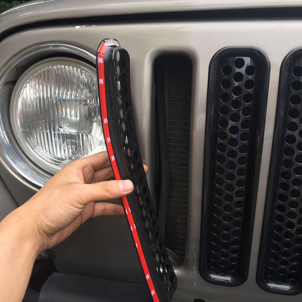 Front Mesh Grille Inserts Grill Cover Trim Suitable For Jeep Wrangler TJ 1997-2006