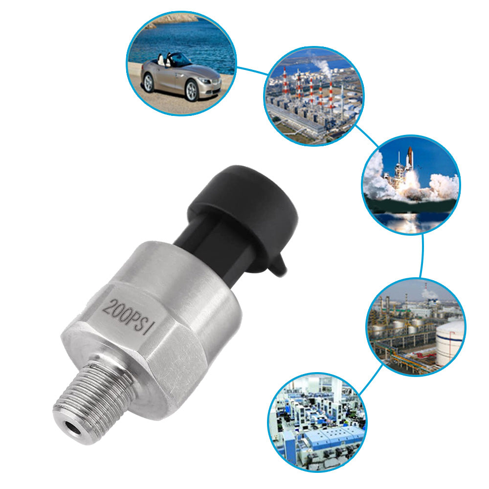 200PSI 5V Pressure Transducer Sender Sensor Suitable For Air, Oil & Fuel ¡§C Stainless Steel, AU