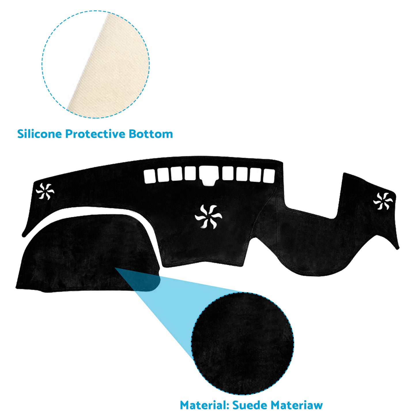 {{ Non-Slip Dash Mat Dashboard Cover Suitable For Hyundai SantaFe Santa Fe 18-23 }} - Buy Car Parts Online at {{ Kaka Auto Parts }}.