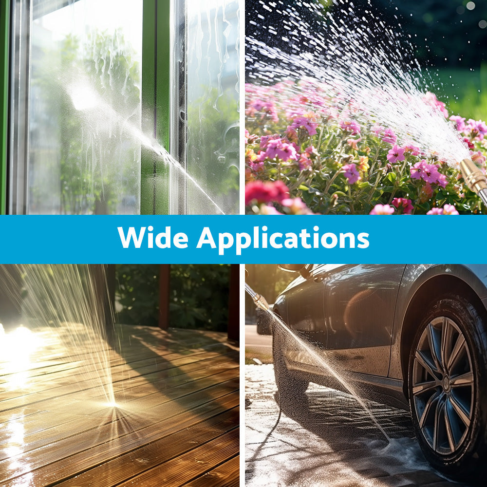 Garden Hose Nozzle Long Pole Foam Water Bottle 360 Degree Rotating Car Wash Gardening
