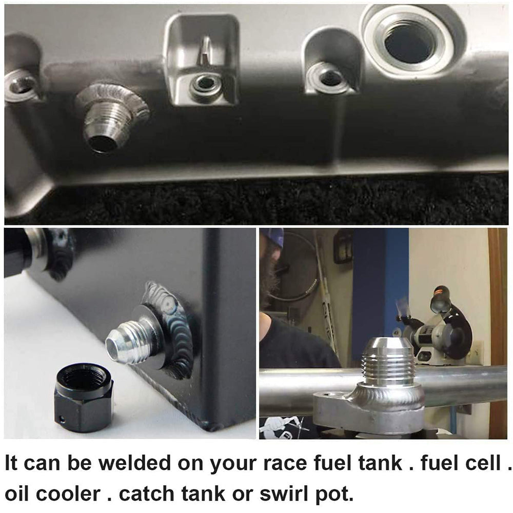 {{ AN10 Male Aluminium weld on JIC bungs x 2 fitting -10AN JXSS032-10-A }} - Buy Car Parts Online at {{ Kaka Auto Parts }}.
