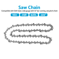 Tungsten Carbide Chainsaw Chain 16inch. 325inch. 058 62DL Suitable for Stihl MS 230