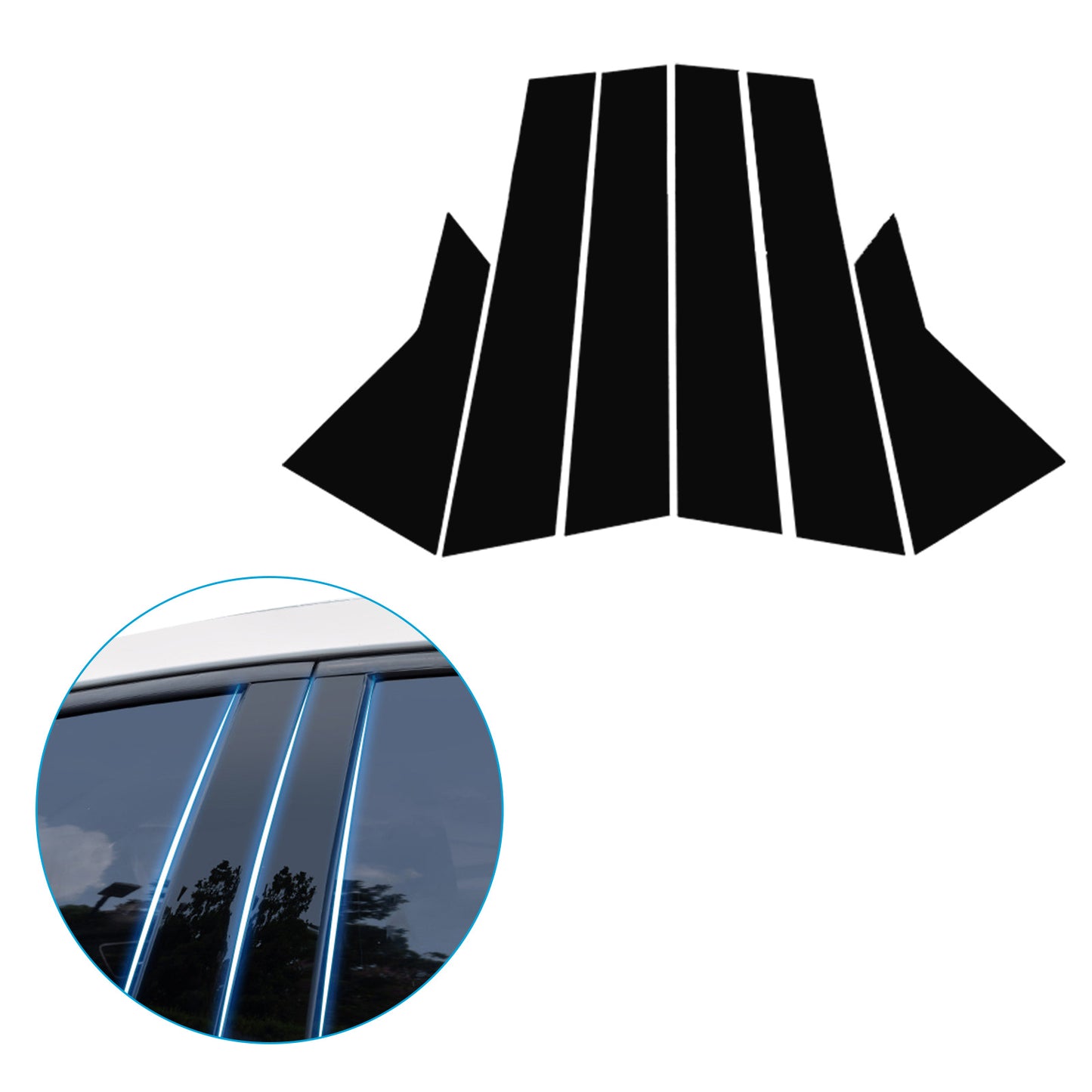 6x Black Pillar Post Cover Trims Suitable For Honda Civic 2022