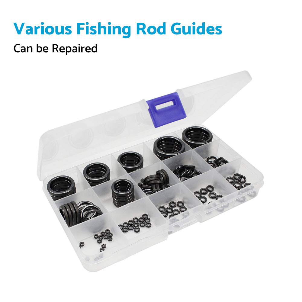 Ceramic Fishing Rod Guide Rings Repair Kit 160PCS 3.7mm-30mm Wear-Resistant