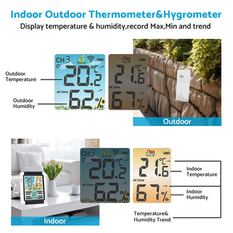 compare product Hygrometer Thermometer Digital Temperature Humidity Meter LCD Display Wireless